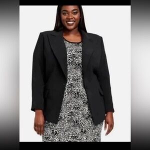 Black Polyester Blazer | Sergio Hudson, Classic Style Size  3X